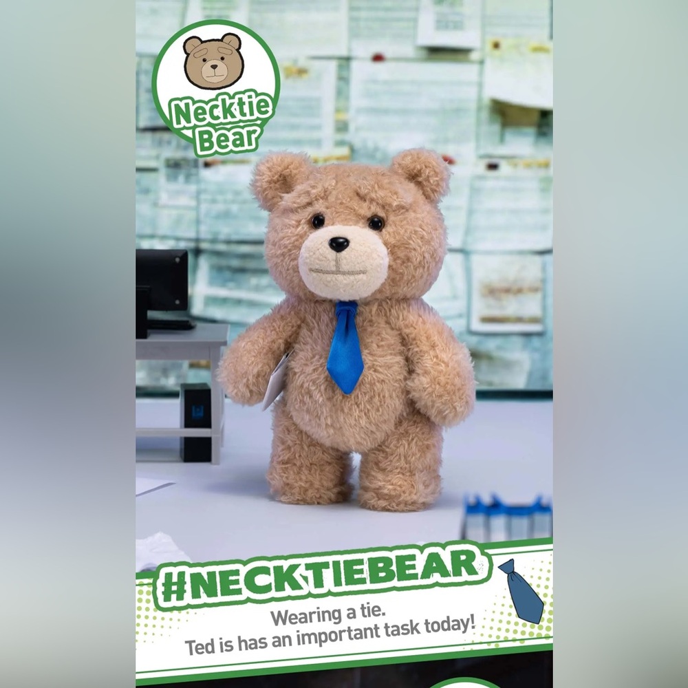 Pop Mart Ted 2 Plush Keychain Pendant Necktie Bear